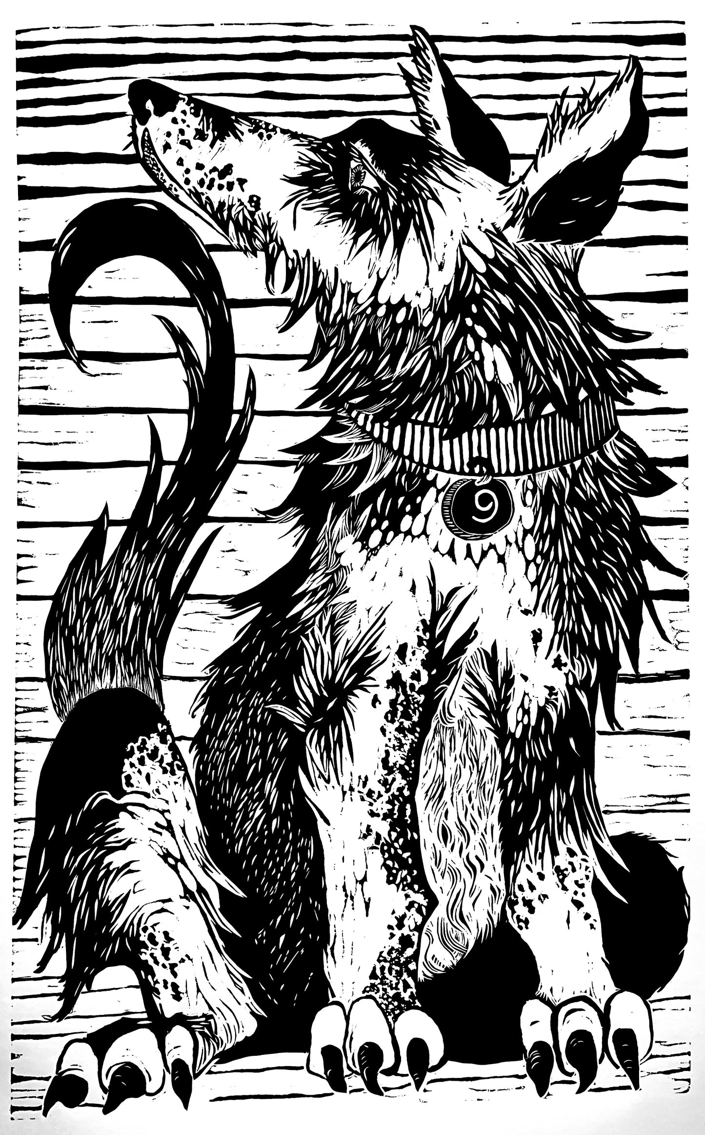 Woodblock print of Chinese Zodiac Dog