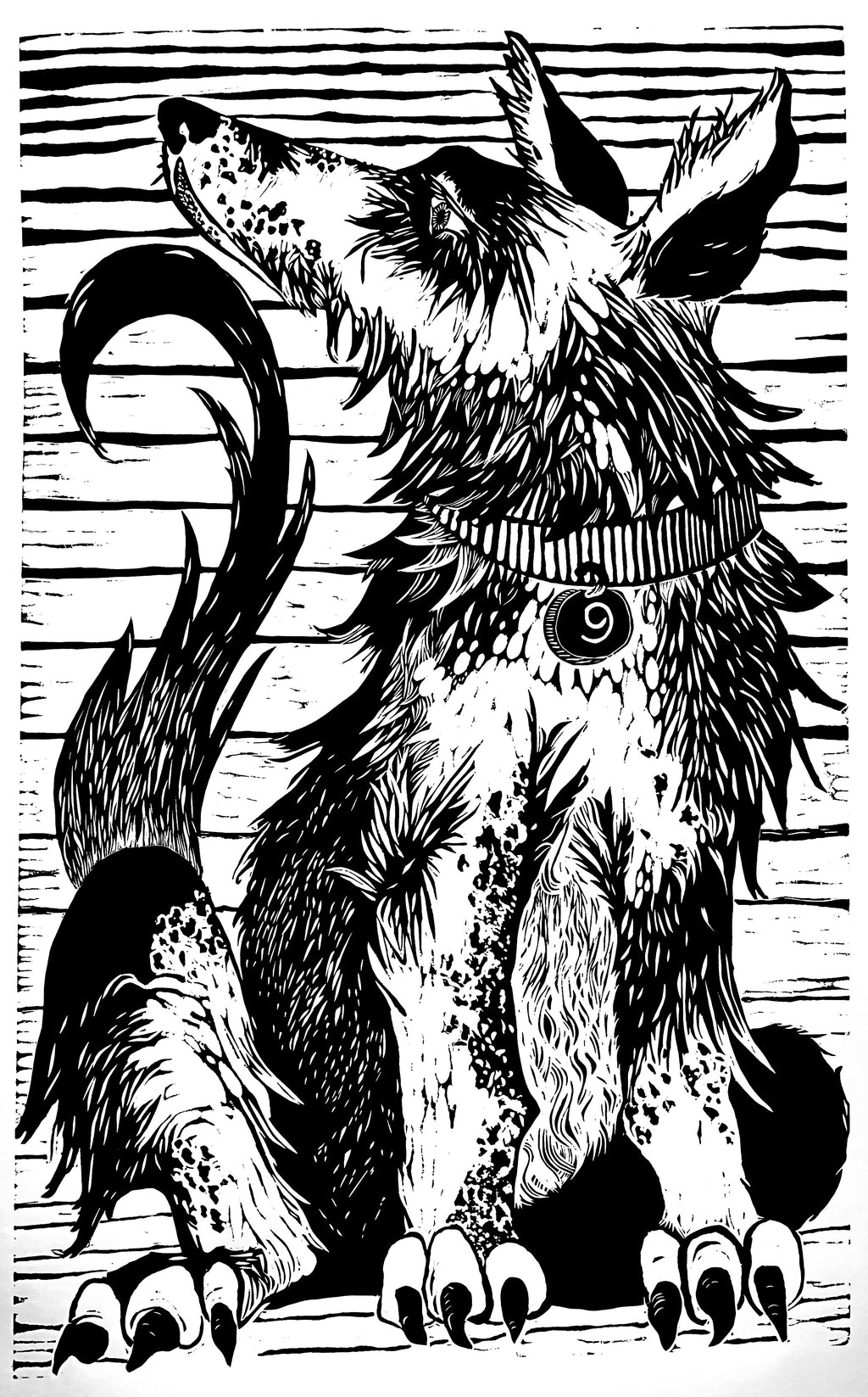 Woodblock print of Chinese Zodiac Dog