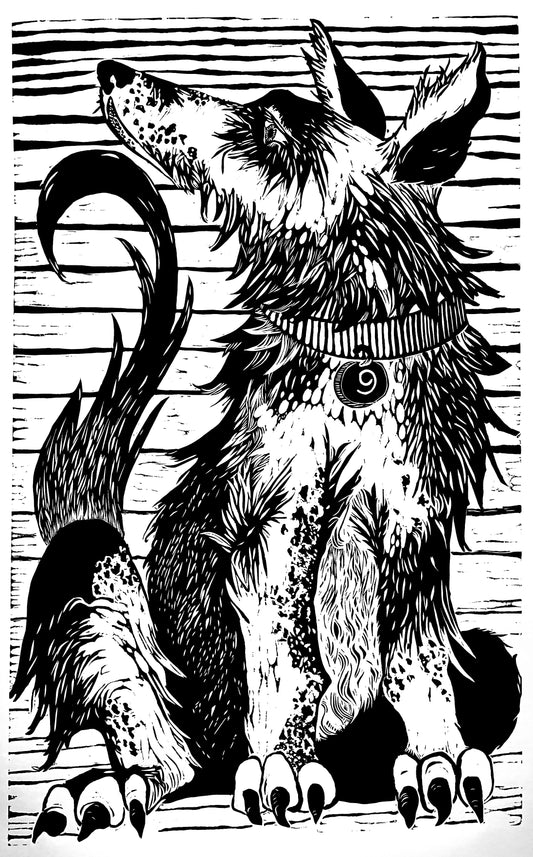 Woodblock print of Chinese Zodiac Dog
